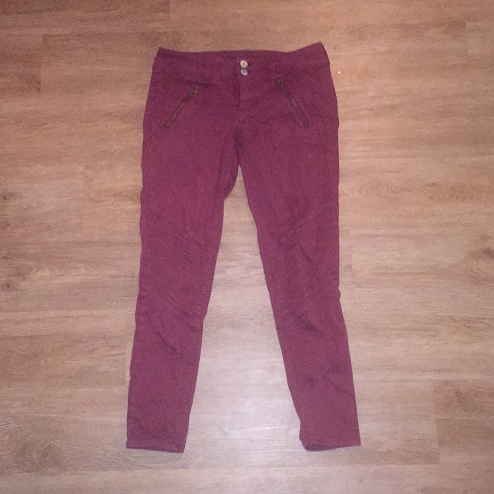 Burgundy jeans